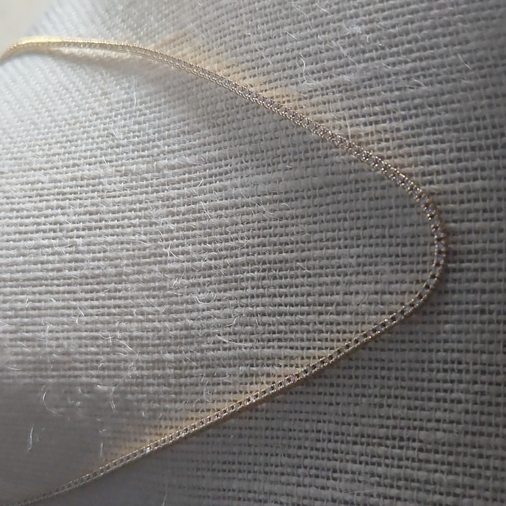 18k Genuine Diamond tennis necklace 16"